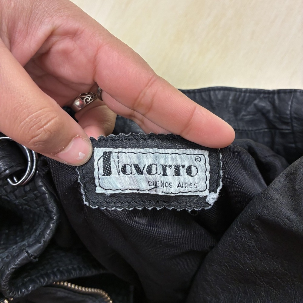 Vintage‎ Faux Leather Jacket Womens Small Black Biker Asymmetrical Full Zip Moto - Picture 2 of 8